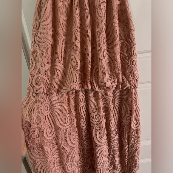 Sweet Storm Women Lace Nut Pink Maxi Dress Large Blouson Sleeveless Size M - Picture 5 of 11